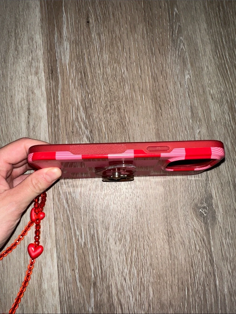 Checkered Phone Case with Ring Grip & phone charm - iPhone 14 Pro Max